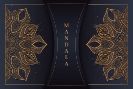 对称的金箔色花纹素材