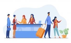 卡通类贵宾接待台素材