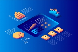 扁皮立体的数据图表素材