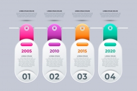 挂牌式五彩年份历史标签