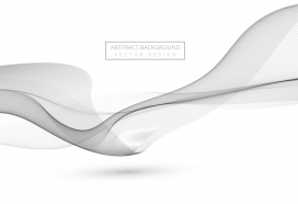 抽象灰色时尚流动波白色背景