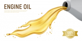 流淌出的汽车发动机机油