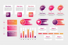 五彩简洁的数据信息图表