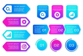 蓝紫渐变的数字图表素材元素