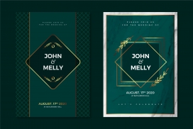 优雅的婚礼邀请模板概念素材