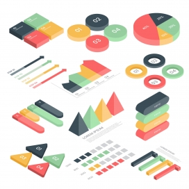 五彩立体的数据图形素材下载