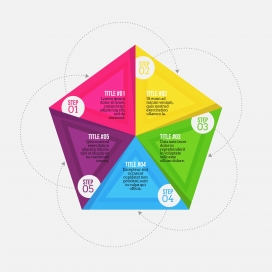 五彩的无边多边形信息图表