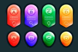 五彩渐变的光泽素材标签