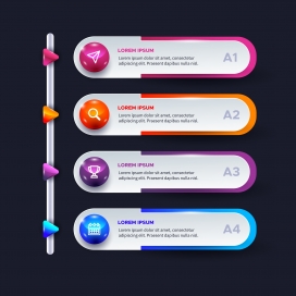 立体横条式字母步骤标签