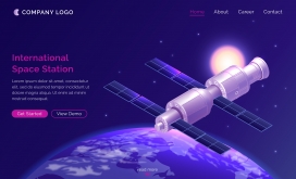 紫色太空空间站素材下载