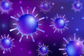 显微镜下的冠状病毒细菌素材