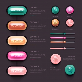 五彩立体的信息图表素材