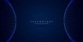 蓝色球粒子科技图