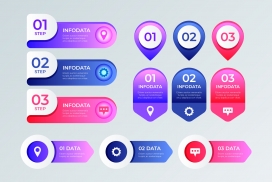 五彩渐变的信息图表素材