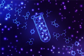 蓝色科技感的试管素材图