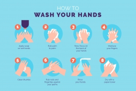 消毒洗手的卡通素材图