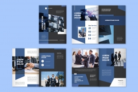 蓝色企业类宣传册素材
