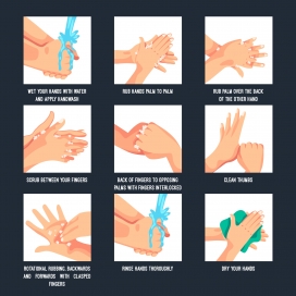 洗手的卡通海报素材