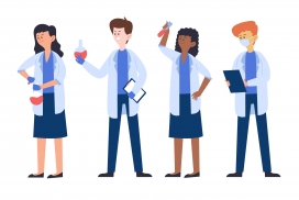 医生科学家卡通素材