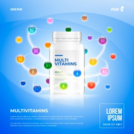 蓝色维生素复合包装