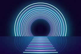 圆形霓虹灯舞台秀素材