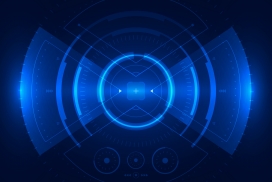 蓝色雷达扫射素材