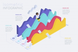 立体波浪形素材图表下载
