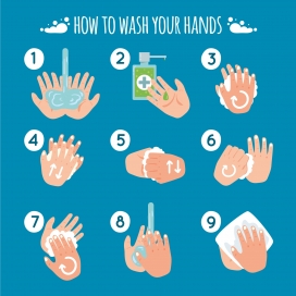 洗手卡通素材图元素下载