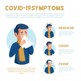 冠状病毒擤鼻涕症状的概念素材图