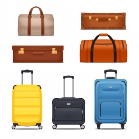 五彩的行李箱素材图
