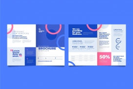 时尚蓝色的企业宣传册设计