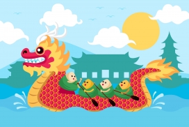 粽子划船的素材