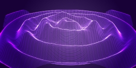 圆形雷达波纹波形粒子素材图