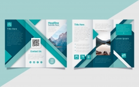 大气简约的企业三折页宣传册素材下载