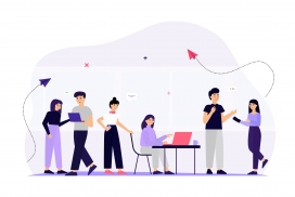 时尚自媒体多媒体卡通素材