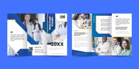 抽象的医学医疗三折小册子模板概念