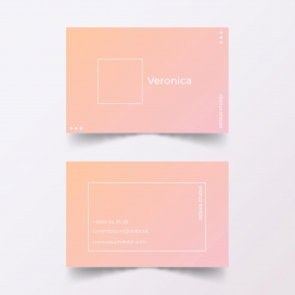 时尚简洁暖色调的名片设计素材