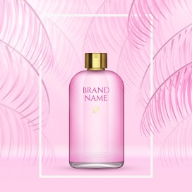 时尚粉红色女性护肤品素材