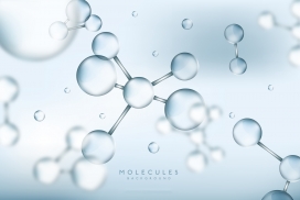 蓝色透明分子的模糊背景