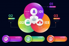 五彩的圆形数字步骤图
