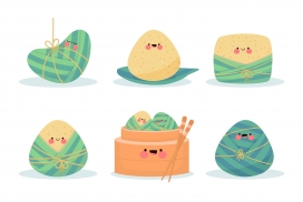 中国传统节日卡通粽子素材