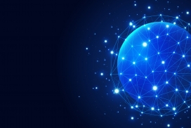 未来球体菱线连接的科技背景