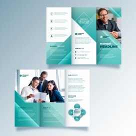 抽象风格的企业商务三折小册子