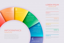 五彩环扇形信息图表素材下载