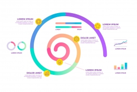 绕圈圈的彩色信息图表