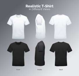 黑白男性T恤衫素材下载