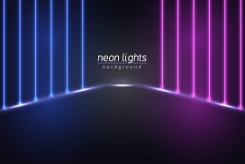 蓝紫霓虹灯背景墙素材