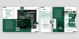 绿色三折小册子
