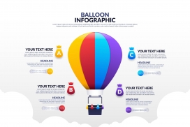 土耳其热气球信息图表素材