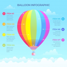 色彩斑斓的热气球素材